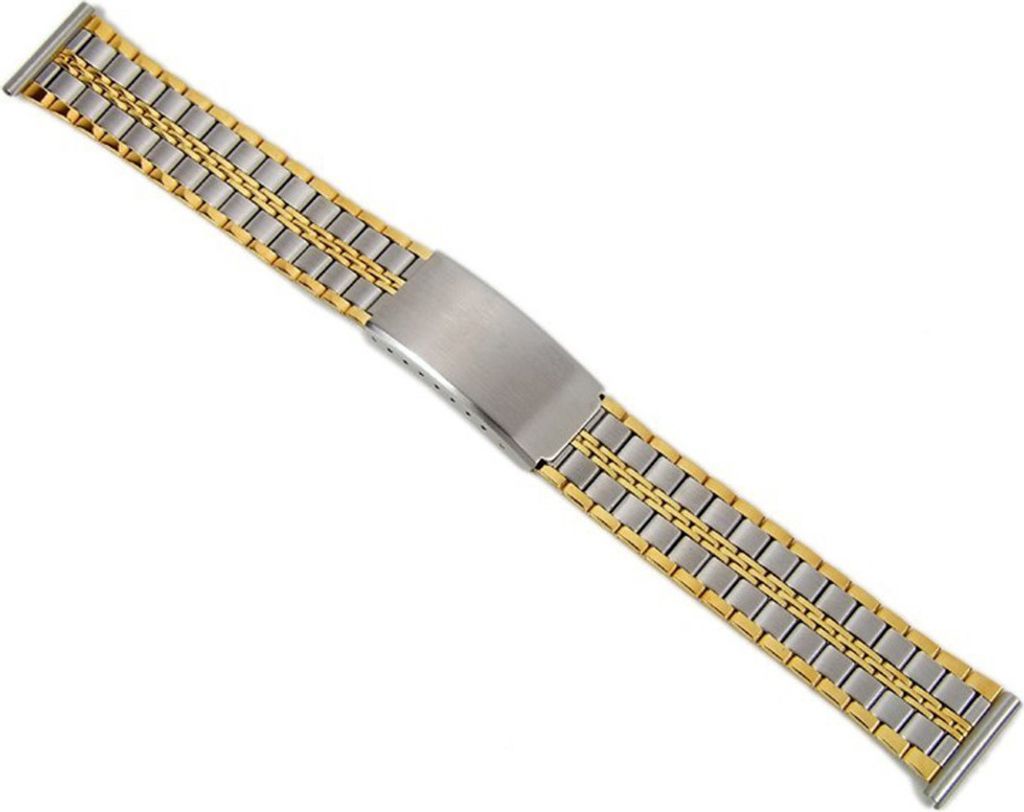 Uhrenarmband Edelstahl Bicolor IP Gelbgold 18mm 20mm