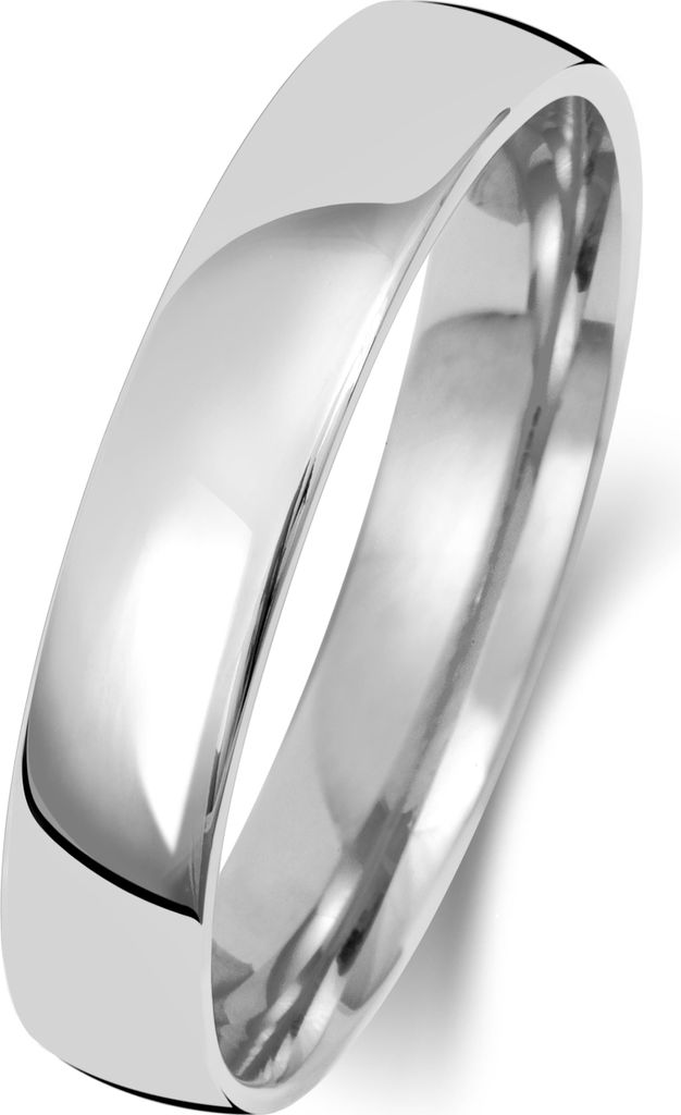 18 Karat (750) Weißgold 4mm Slight Court Form Herren/Damen - Trauring/Ehering/Hochzeitsring, 59 (18.8); TRS1511318KWRSR