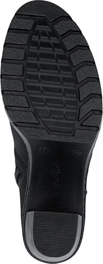 Rieker Damen Stiefelette Blockabsatz Reißverschluss Y2553, Größe:42 EU, Farbe:Schwarz