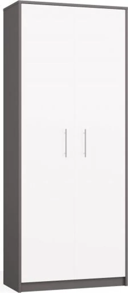 Bibliothèque de bureau RAINER bicolore anthracite blanc en bois robuste - 16