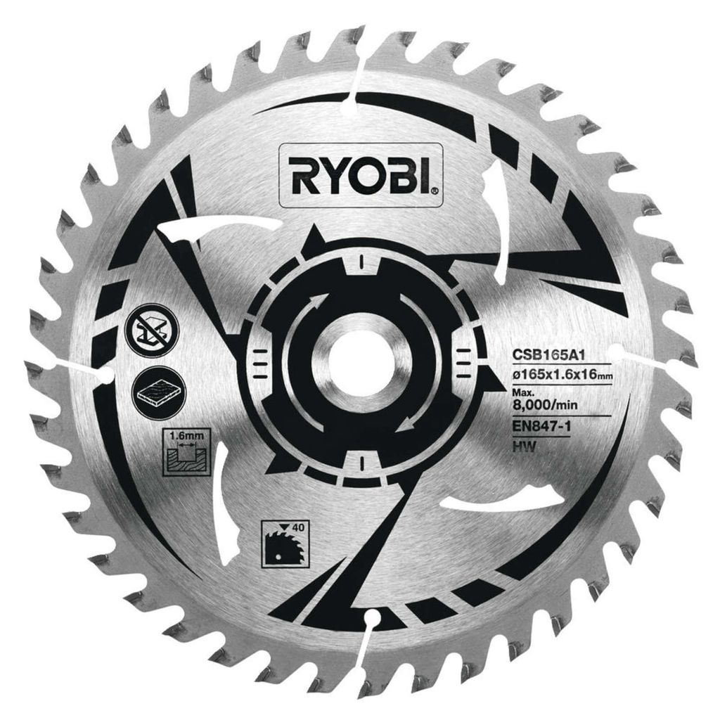 Ryobi CSB165A1 Kreissägeblatt Ø 165 mm 16 mm 1,6 mm 40T Holz R18CS