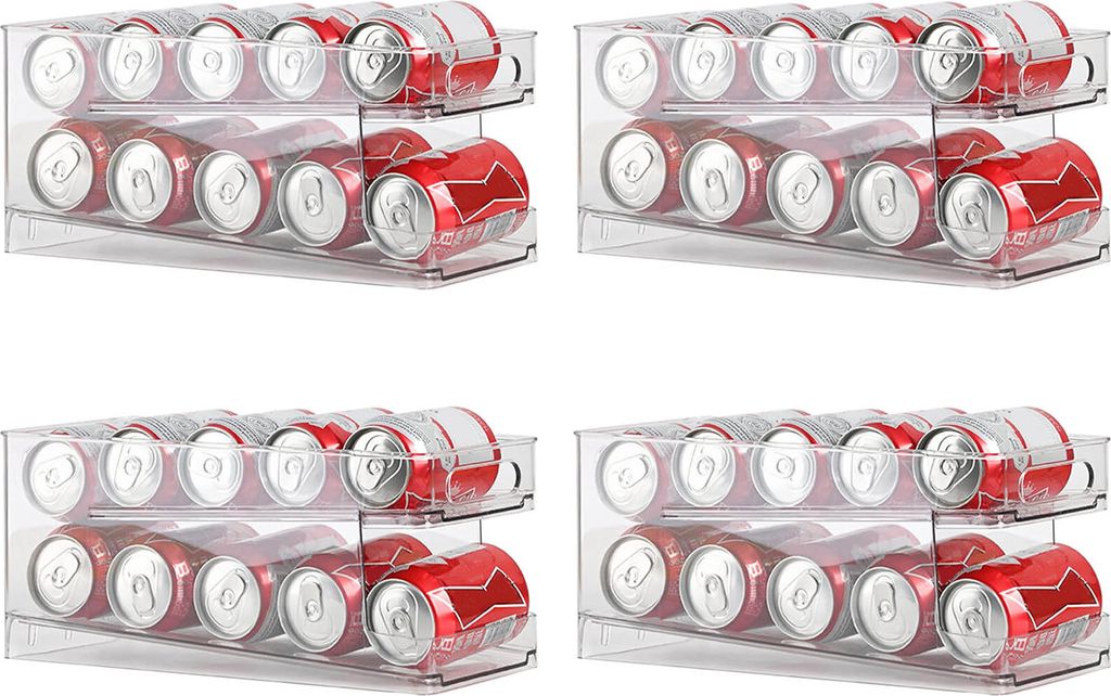 4x VOSSBACH Kühlschrank Dosen Organizer für 250ml/330ml Getränkedosen Dosenspender Dosenhalter Getränkehalter