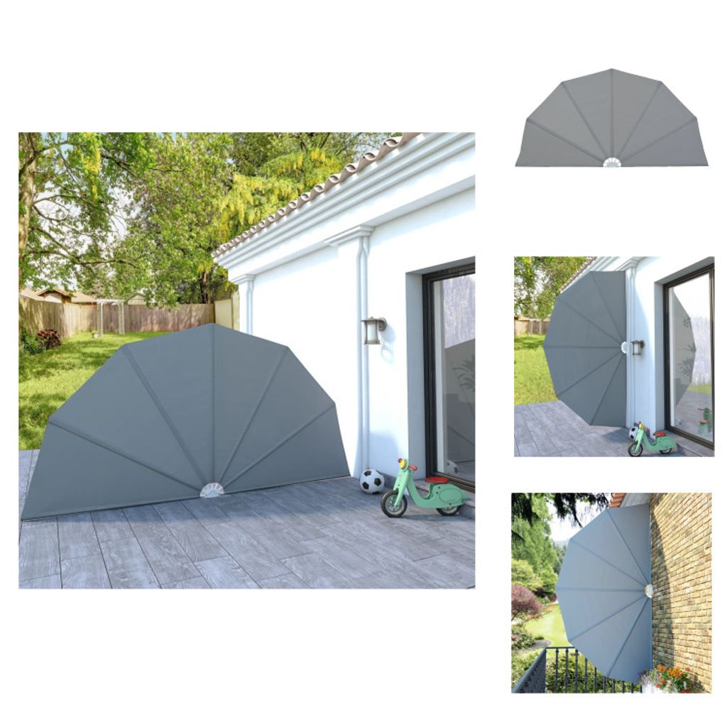 vidaXL Faltbarer Terrassen-Seitenfächer Grau 200 cm - Sonnenschirme & Sonnenschutze