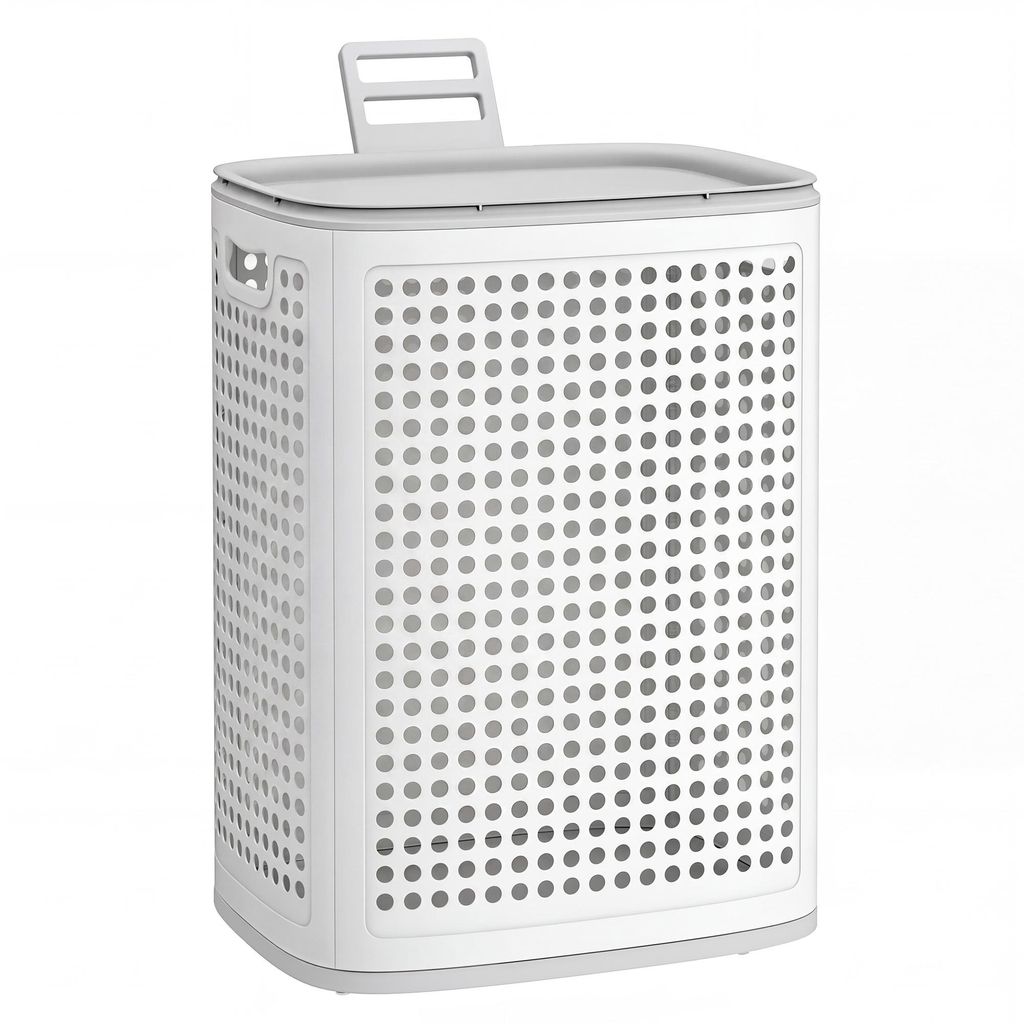 SONGMICS Wäschekorb Plastik, 75 L Wäschesammler, Wäschebox Produktbild 