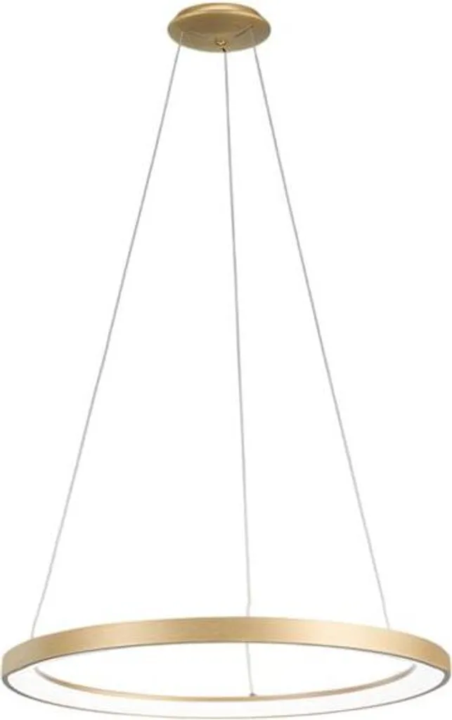 Lustre anneau LED design or brossé 80cm pour salon moderne Krizia