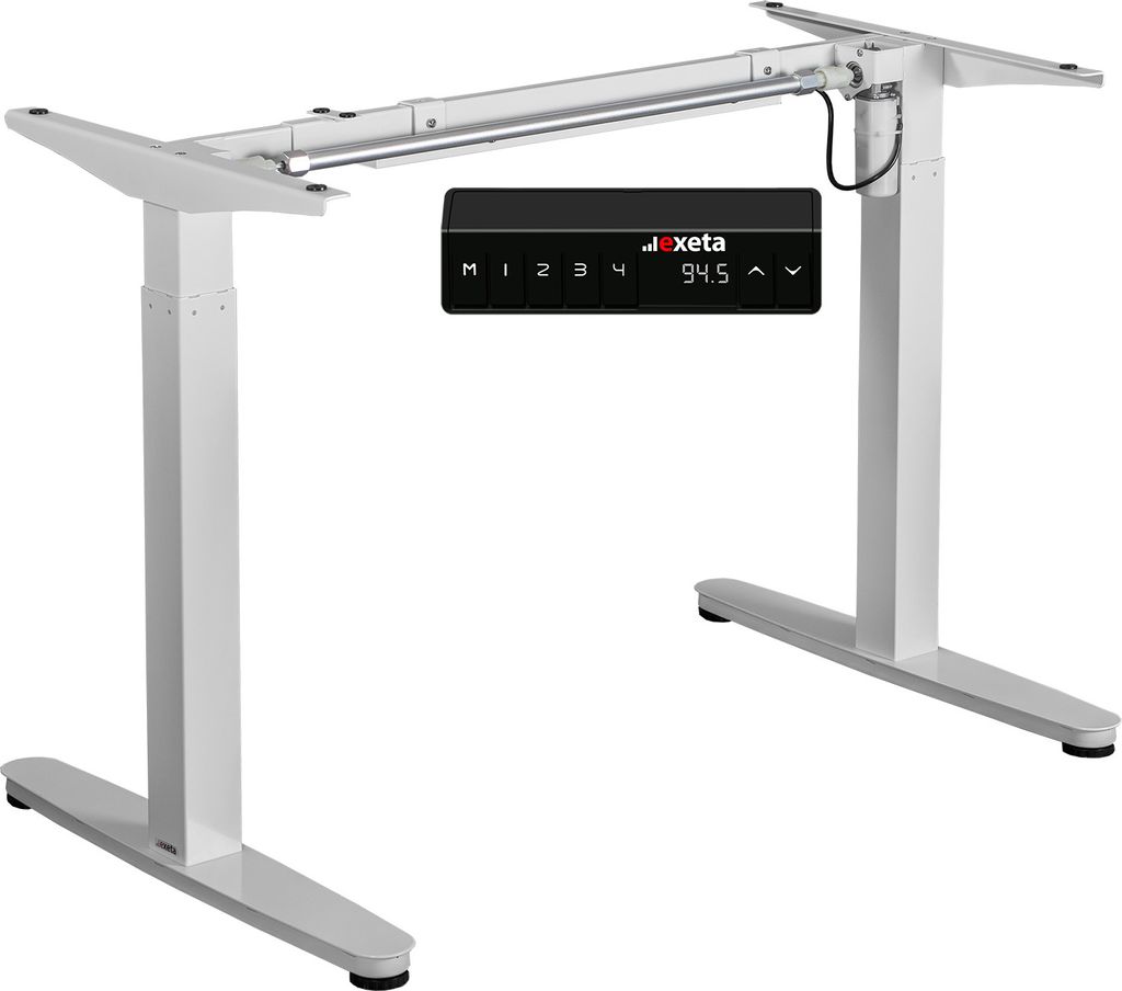 Exeta ergoEASY Elektrisch höhenverstellbarer Schreibtisch (Vers. 2021), 2-Fach-Teleskop,Memory-Funkt. und Softstart/-Stopp, elektrisch höhenverst...