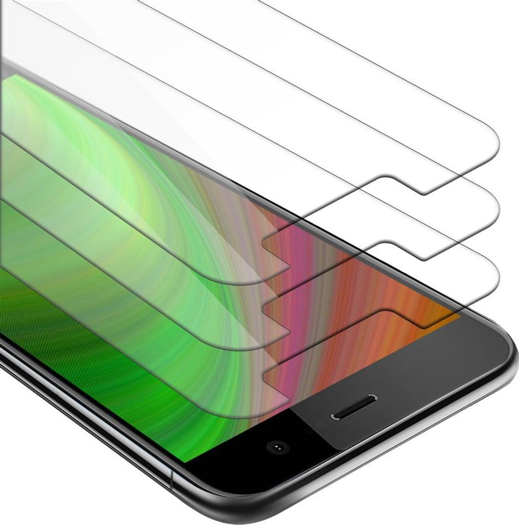 Cadorabo 3x Panzer Folie für HTC U PLAY Schutzfolie in Transparent Folie Tempered Display-Schutzglas