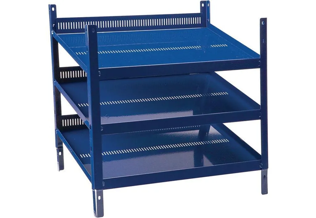 Solution de rangement mural LOGS 20 bleu RAL 5022 pour atelier et garage