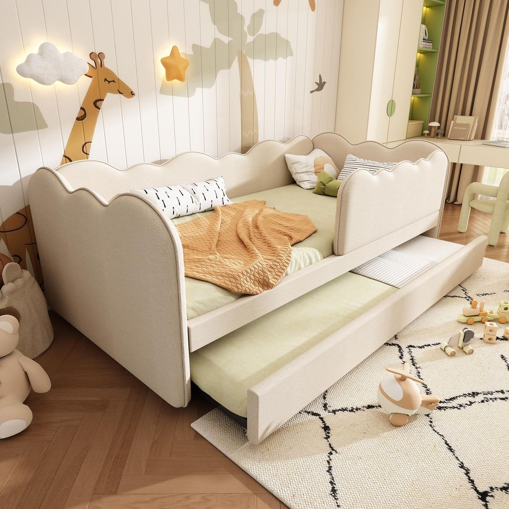 Flieks Polsterbett 90x190cm mit Ausziehbett, Kinderbett Produktbild 