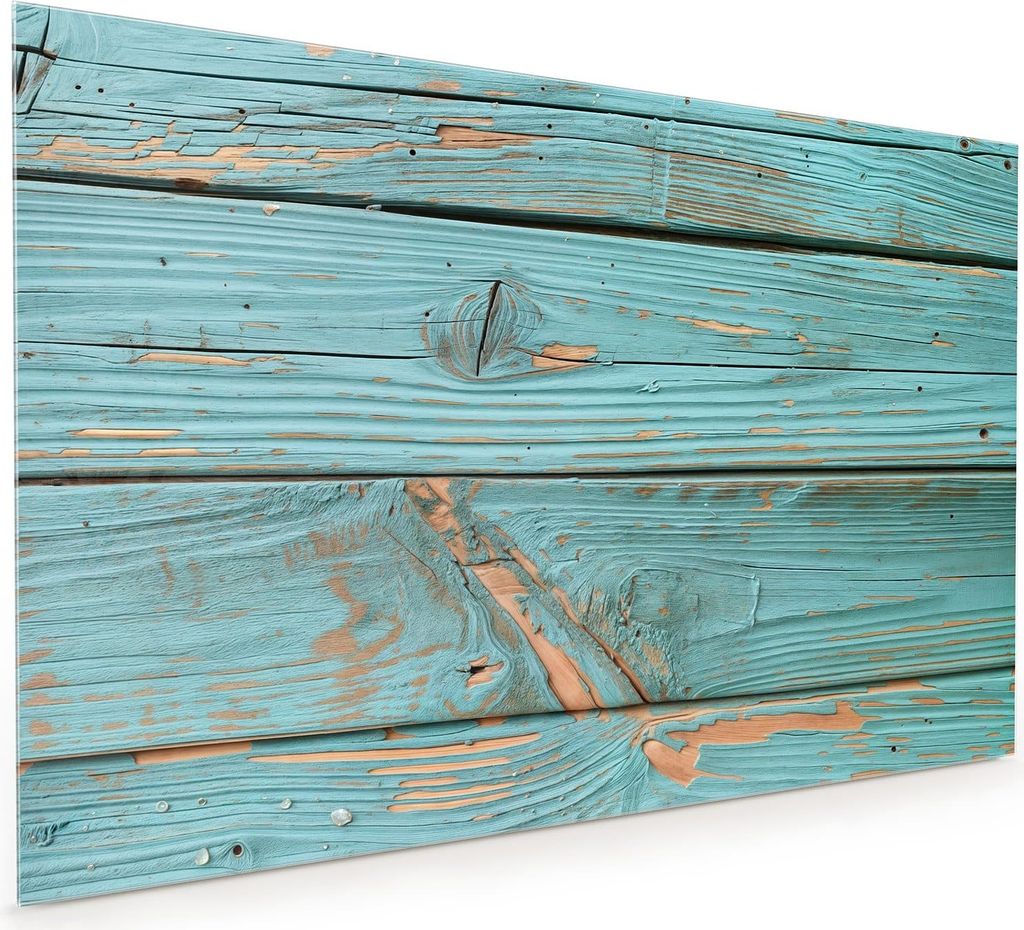 Küchenrückwand Spritzschutz Glas mit Motiv Holzbretter Vintage 40 x 40 cm