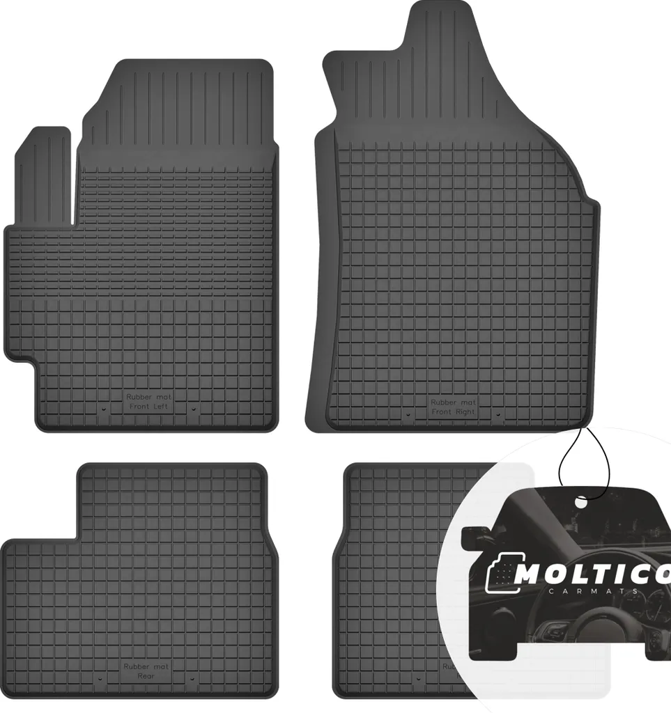 Tappetini in gomma con bordo Tappetini in gomma per auto Tappetini in gomma per auto con montaggio preciso Set di 4 pezzi - adatto per Fiat Sedici 2006-2013