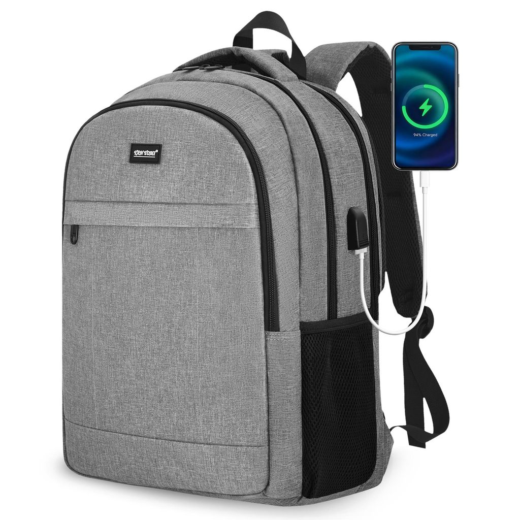 Laptoprucksack 17,2'' Laptoptasche Business Rucksack Schulrucksack Reise, Mit USB und RFID-Taschen Laptopfach für Herren/College/Frauen