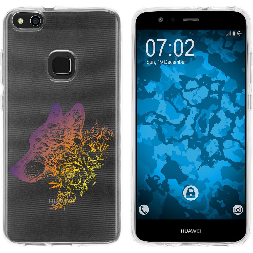 PhoneNatic Case kompatibel mit Huawei P10 Lite Silikon-Hülle Floral Wolf M3-3