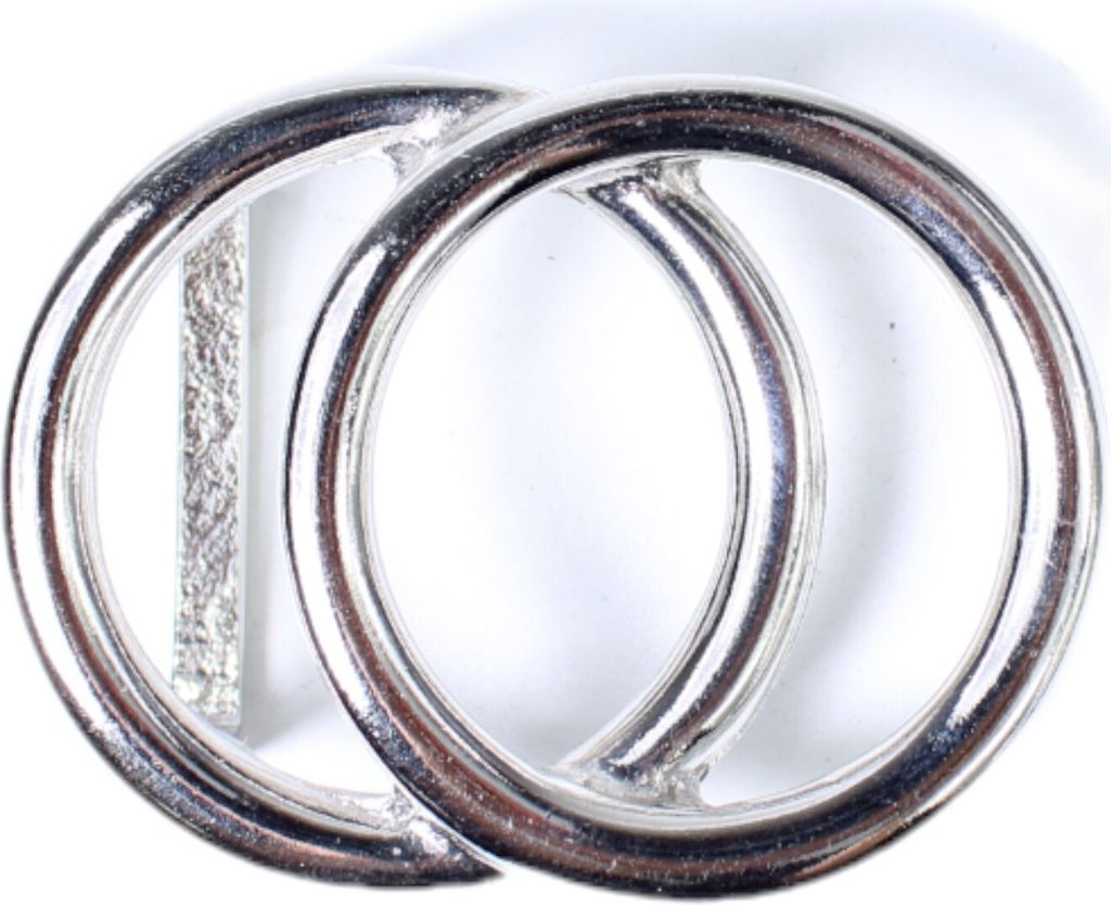 FRONHOFER Modische Gürtelschnalle Doppelringe, silber, 3 cm, Damen
