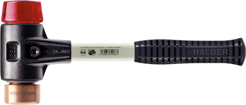 Mazza Halder SIMPLEX 30mm Rame Plastica | Martello Professionale Fibra