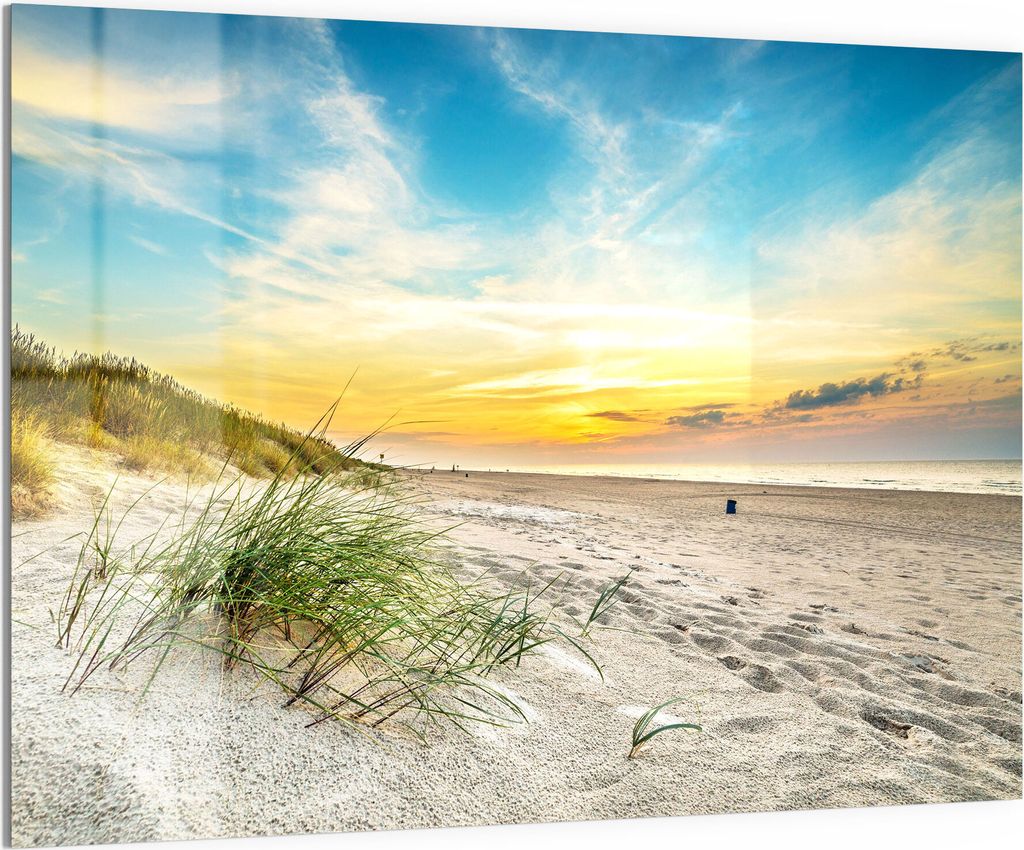 DEQORI Magnettafel Glas 120x90 cm 'Baltischer Dünenstrand' beschreibbar Whiteboard