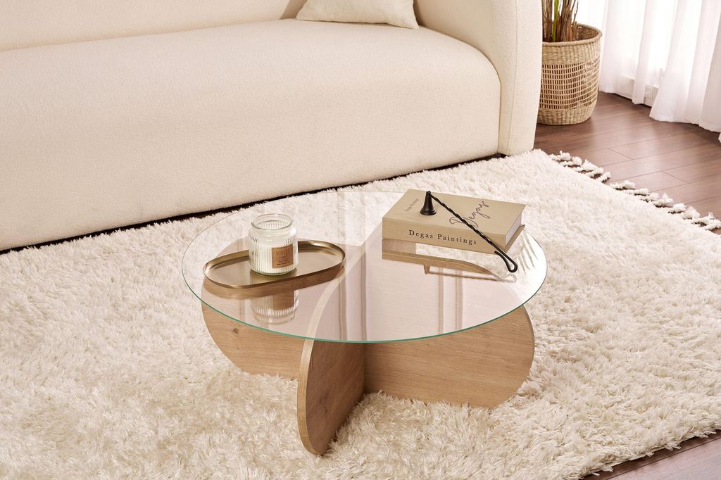 Skye Decor, Aeris - Sapphire Oak, Transparent, Couchtisch, Produktbild 