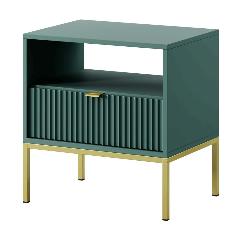 Comodino MISHEEL Blu-Verde Oro | Design Moderno per Camera da Letto - 3