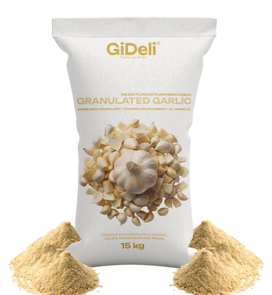 Česnekový granulát 15 kg. Vhodné pro maso, zeleninu, ryby. Obrázek produktu 