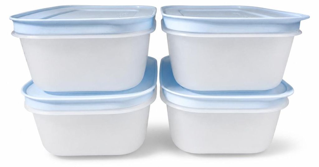TUPPERWARE Gefrier-Behälter 450ml pastellblau-weiß (4) Eis-Kristall