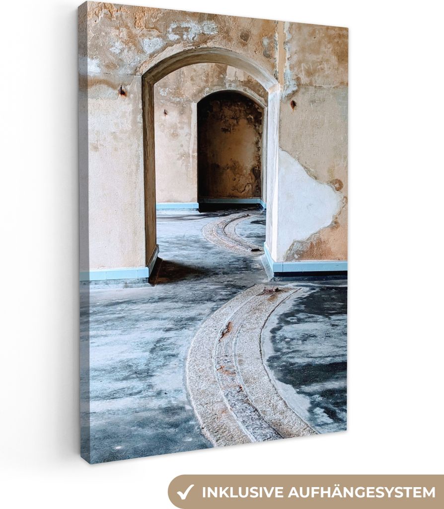 OneMillionCanvasses - Leinwandbilder - 90x140 cm, Tor - Architektur - Stein - Gebäude, Wandbilder Kunstdruck Wanddekoration - Foto auf Leinwand ...