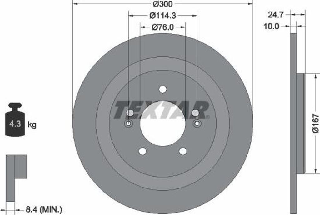 TEXTAR 92239203 Bremsscheibe OE 584113Z700 kompatibel mit i40