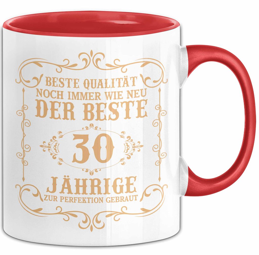 30er Geburtstag Geschenk Männer Vater Mann Noch Immer Der Beste 30-Jährige Zur Perfektion Gebraut Opa (Rot)
