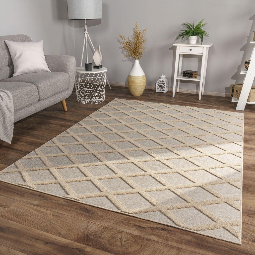 TT Home Wohnzimmer Teppich Esszimmer Kurzflor Produktbild 