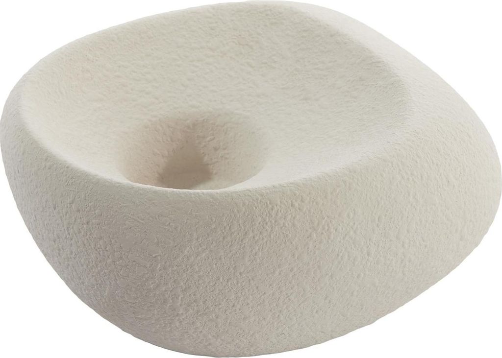 Windlicht - 20,5 x 12 cm - Creme - Keramik - oval