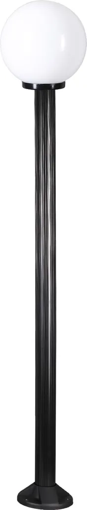 Lampe d'allée Boule opale 25cm Ø et hauteur 145cm pour jardin moderne