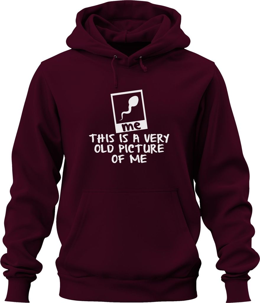 dies ist ein sehr altes foto von mir ploaroid lustiger Spruch Uni Hoodie Kapuzenpullover, Burgundy, XXL