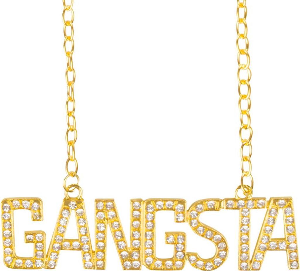Goldene Halskette Gangsta  – Auffälliger Hip-Hop Produktbild 