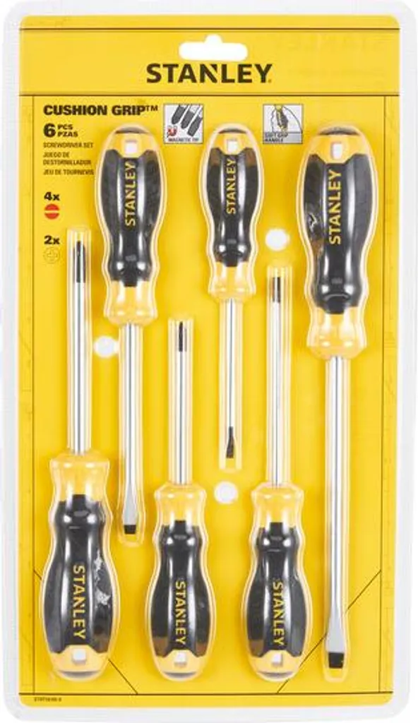 Tournevis Stanley polyvalents pour montage de meubles et bricolage - 6pcs