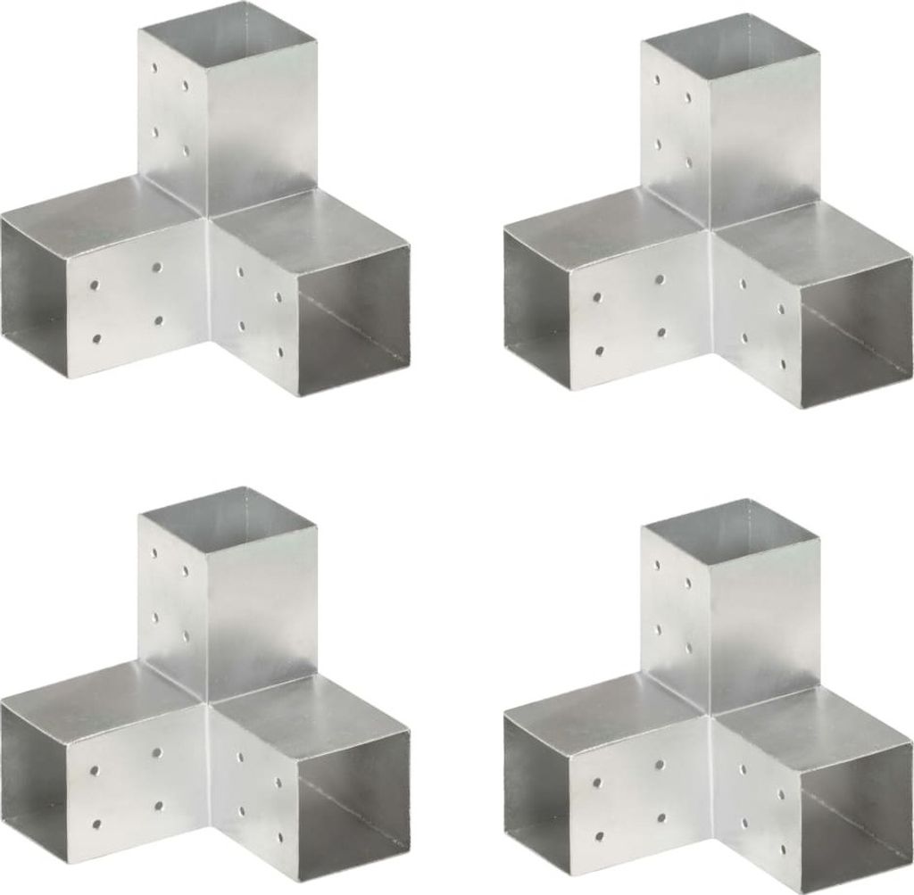 HOMMIE Pfostenverbinder 4er set - modernes Design - fü Garten - Y-Form Verzinktes Metall 81x81 mm Promotion171109 - Zaunzubehör