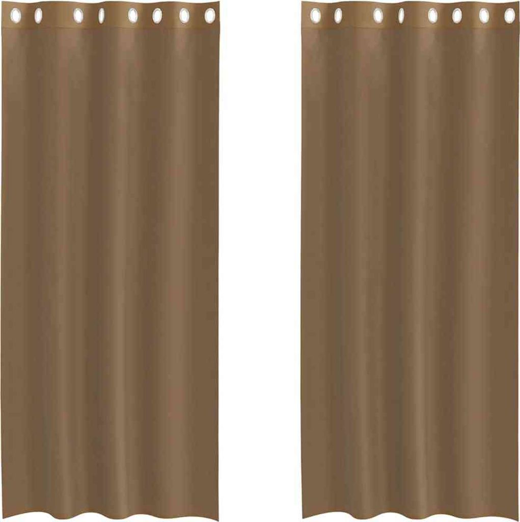 Voile Vorhänge mit Ösen 2 Stk. Hellbraun