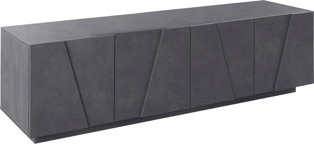 Meuble TV Design Gris Ardoise Acix 162 cm avec Tiroir Finition Italy
