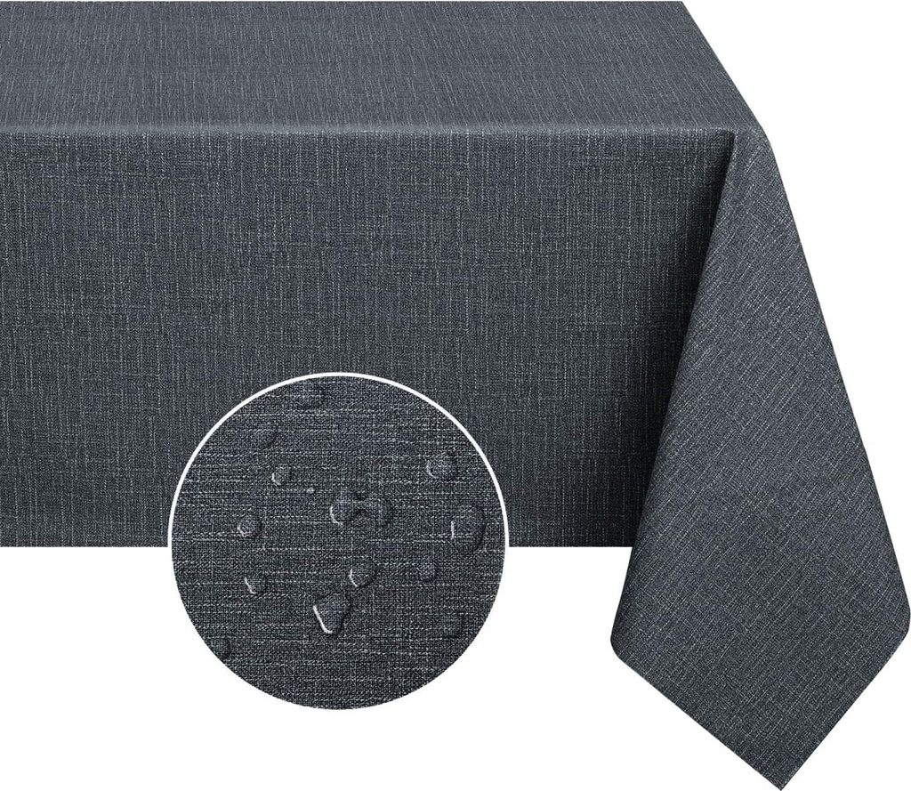 Romanstile Tischdecke Mittelpunkt 80x80 waschbar modern outdoor wetterbeständig Tischdecke aus Segeltuch 80 x 80 cm grau PVC wasserdicht Leinenloo...