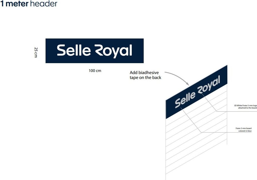 Selle Royal Regalschild 1 Meter mit Logo