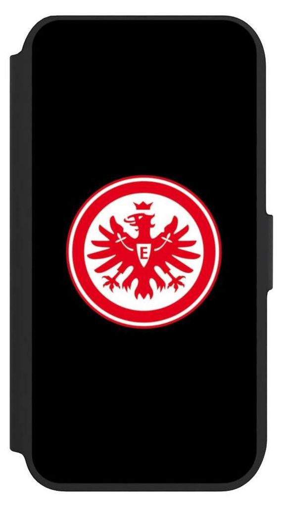 NIVOCASE Klapphülle für Apple iPhone SE (2022) Handyhülle aus Kunst Leder NIVOflip schwarz Adler Eintracht Frankfurt SGE