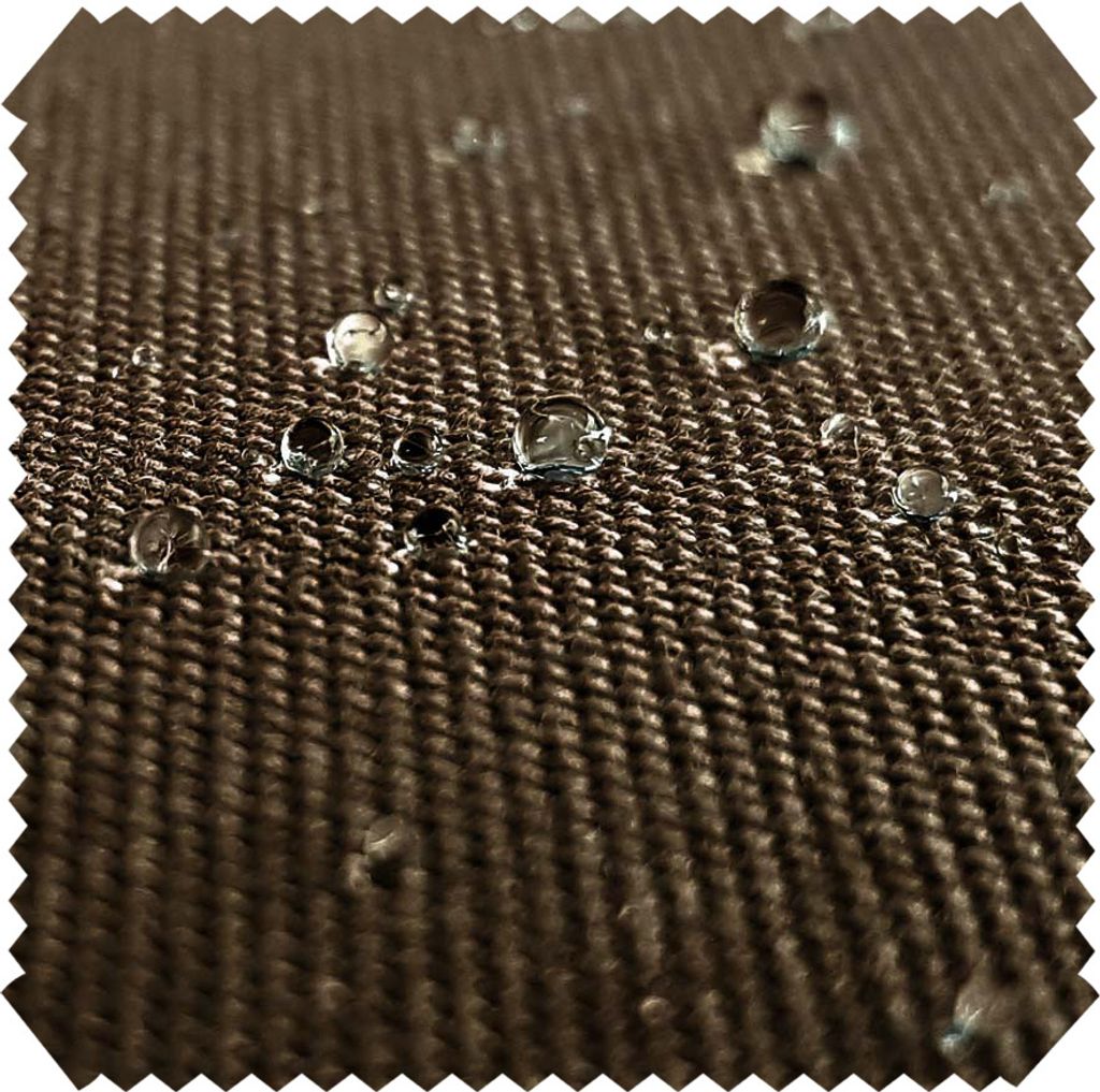 novely ARAGON Wasserabweisend - Premium Acryl Outdoor-Stoff Polsterstoff in Baumwoll-Optik für Gartenmöbel Meterware 1lfm - Farbe: 01 Braun