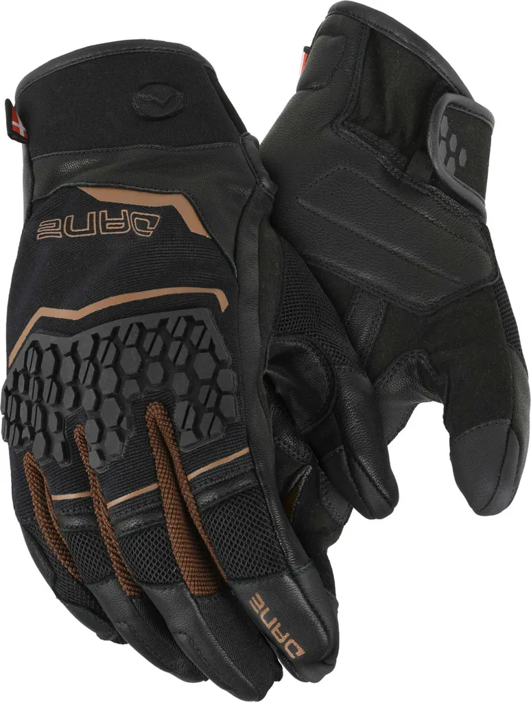 Gants moto DANE Rorvig Mesh noir et marron taille L pour l'été