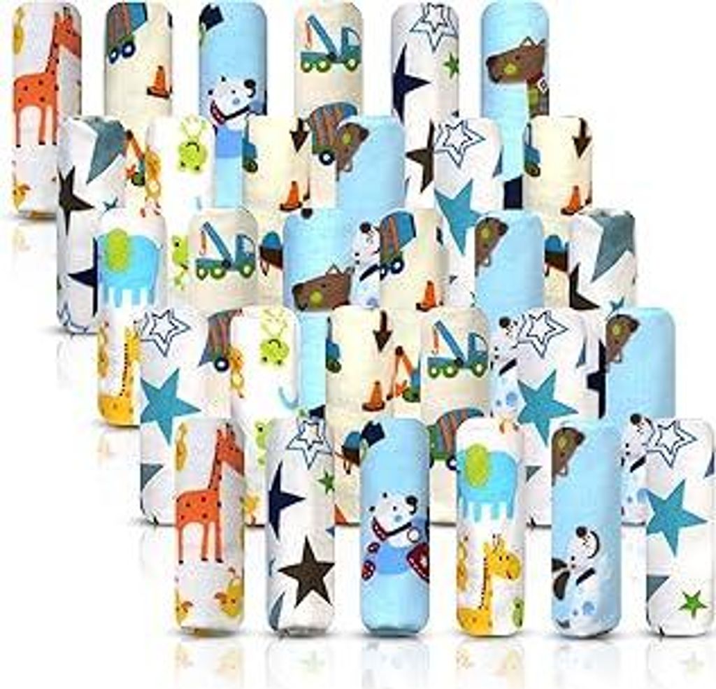 Baby-Waschlappen im Set – Flanell-Waschlappen für Neugeborene - 100% Baumwolle - Lustige, bunte Designs – Wiederverwendbar, Waschbar – 17 x ...