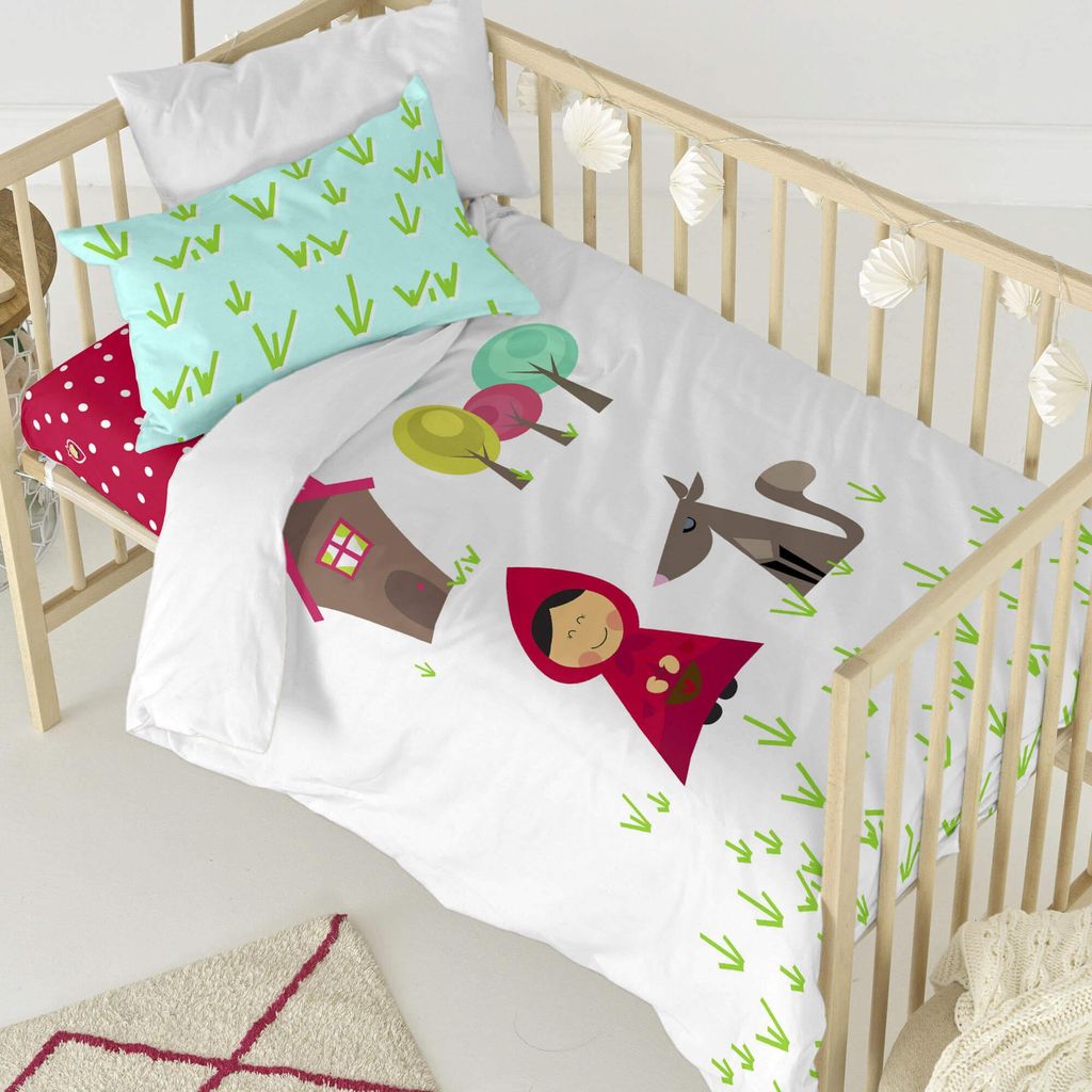 Grandma Bettbezug set kinderbett 2 teiliges 115x145 cm (Kinderbett) 100% Baumwolle Hergestellt in Europa