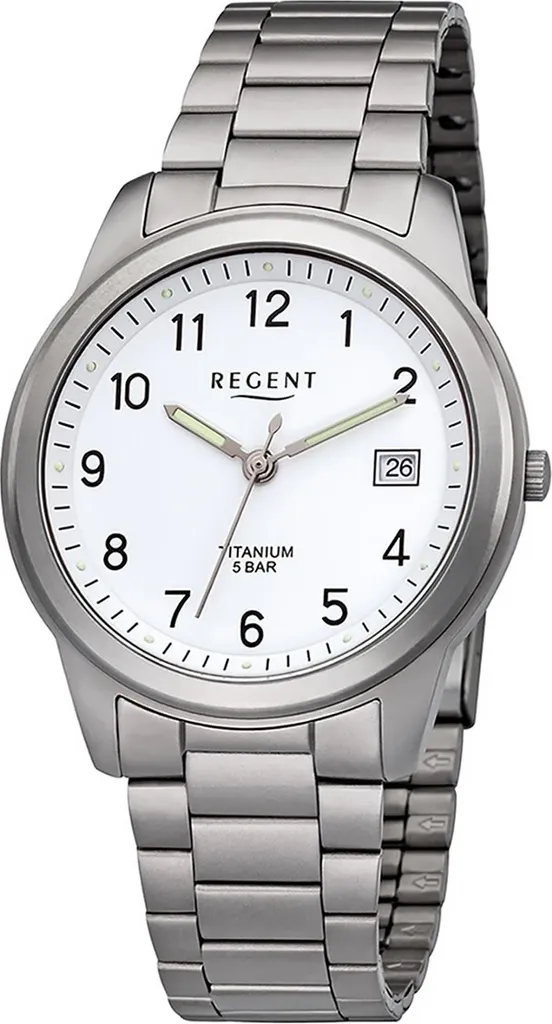 Regent Montre Hommes F-208 en Titane Argenté - Montre-bracelet D2URF208