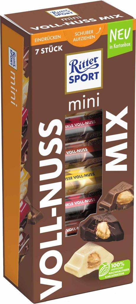 Ritter Sport mini zmes celých orechov 7 lieskových orieškov Obrázok produktu 