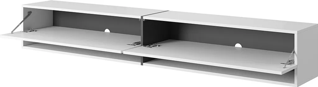 Banc TV blanc et gris graphite Mirrgo 200 cm au style contemporain