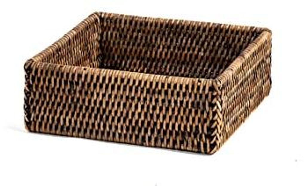 H&H quadratischer Rattankorb cm 19x6,5h