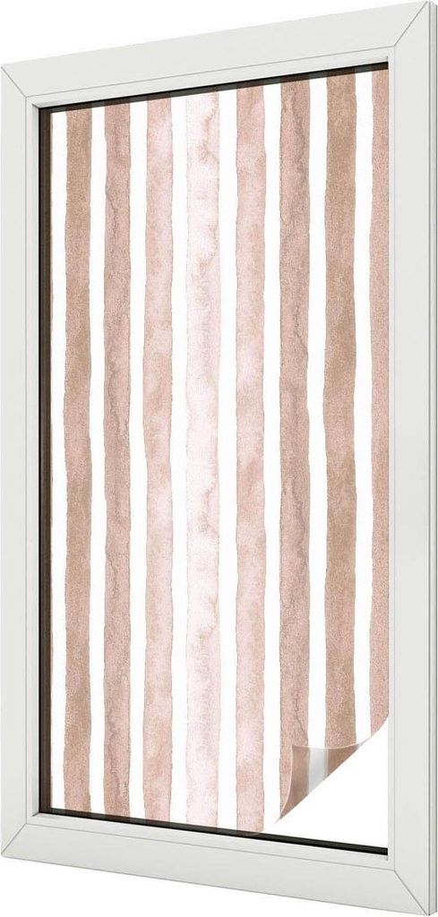 Buntglas Fensterfolie – 100x100 cm – Stained-Glass Design – blickdichte dekorative Sichtschutzfolie – selbstklebend, UV-Schutz – Braune G...
