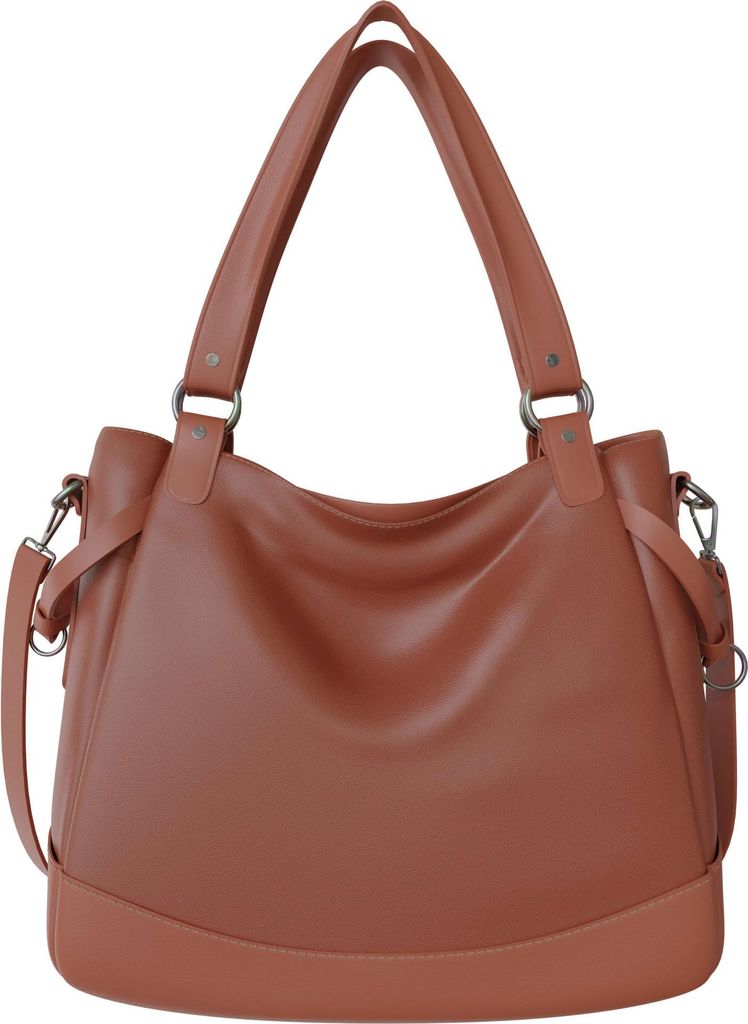 Damen Vegane Shopper Tasche Hobo Bag Umhänge Tasche 30655 Brown