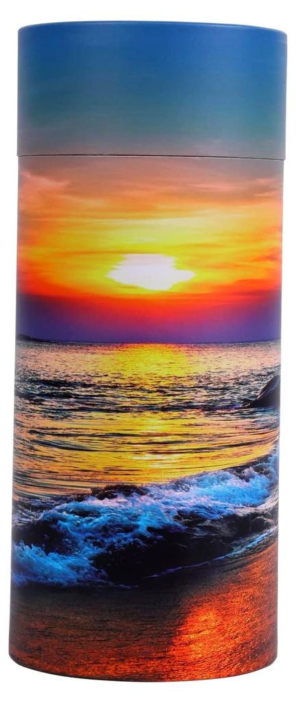 Streuurne Ozean Sonnenuntergang – biologisch abbaubare Urne für Asche von Erwachsenen (groß)